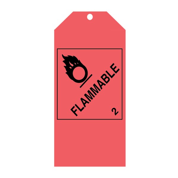 Tag, "Flammable" 6-1/4" x 2-7/8" Red w/Black